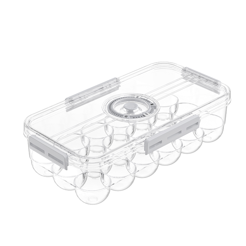 Bin de armazenamento de ovos de 18 contagens empilhável com tampa do rastreador de tempo 