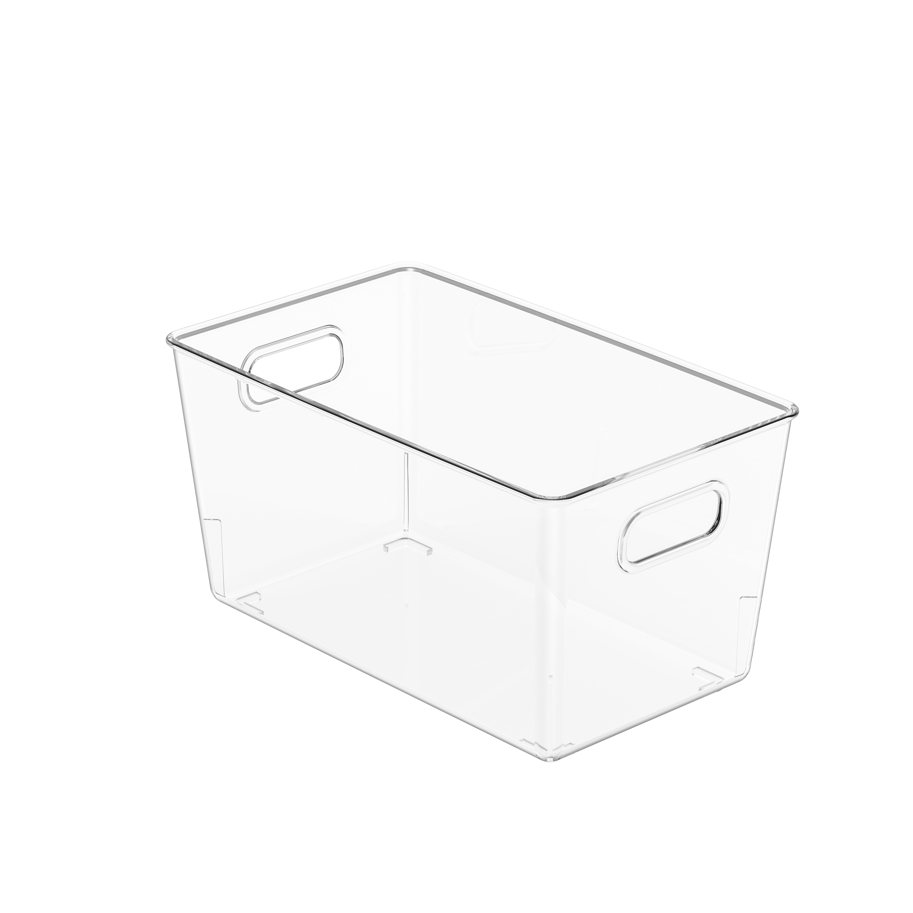 Bin de armazenamento empilhável transparente com tampas